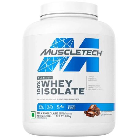 MuscleTech Platinum 100% Whey Isolate, 1.81 kg (4 lb), Milk Chocolate