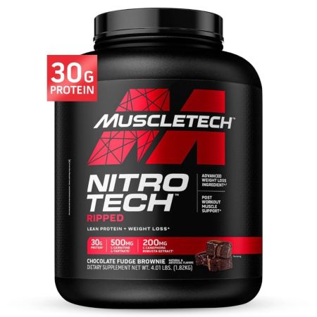 MuscleTech™ Nitro-Tech™ Ripped Whey Protein Powder (1.81 KG) (CHOCOLATE FUDGE BROWNIE) (INDIAN)